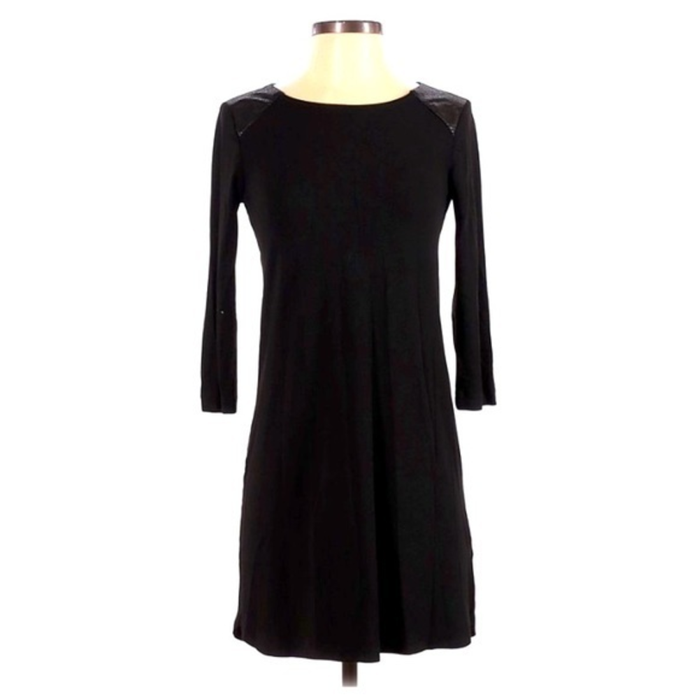 Ella Moss XS black back cut out faux leather snake skin shoulder detail‎ dress